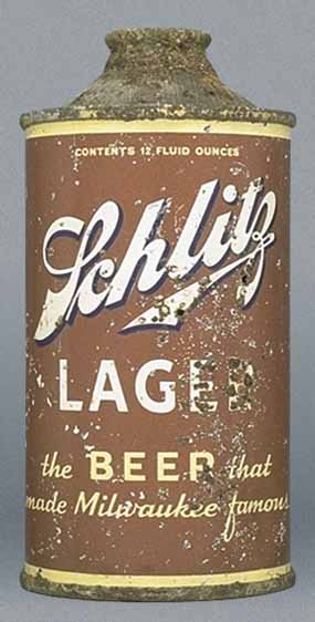 Schlitz Lager Beer Cone Top Can