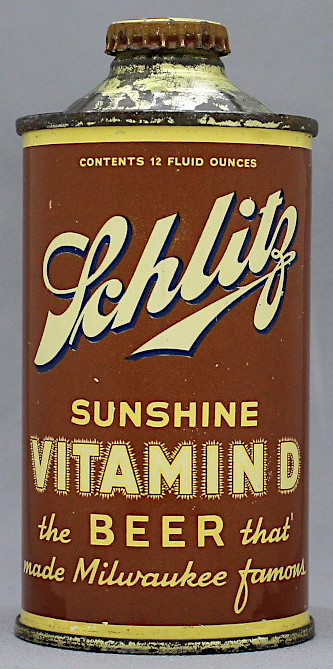 Schlitz Sunshine Vitamin D Beer Cone Top Can