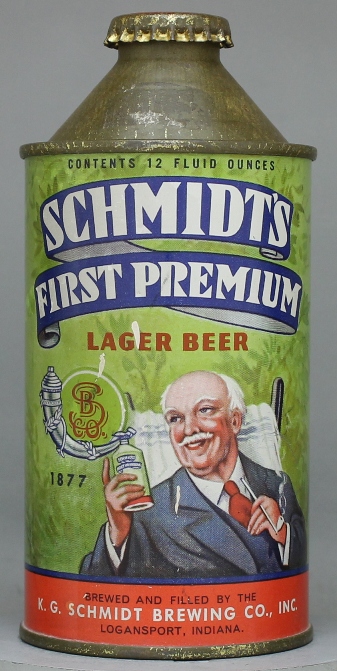 Schmidt's First Premium Lager Beer Cone Top Can