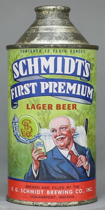 Schmidt's First Premium Lager Beer Cone Top Can