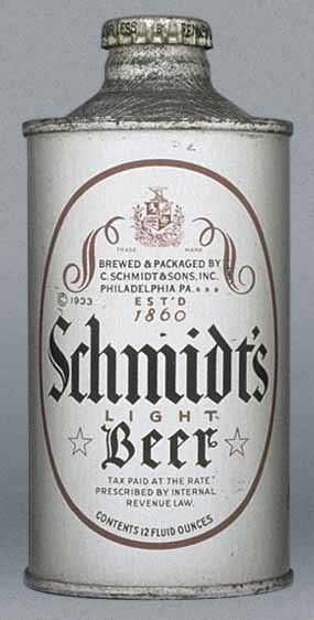 Schmidt's Light Beer Cone Top Can