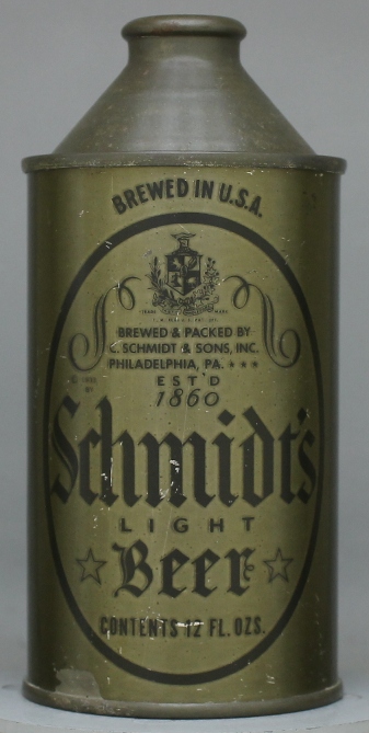 Schmidt's Light Beer Cone Top Can