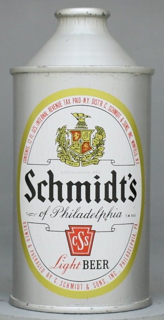 Schmidt's Light Beer Cone Top Can