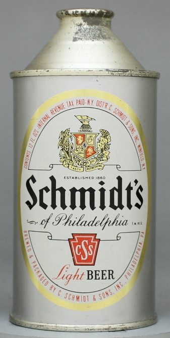 Schmidt's Light Beer Cone Top Can