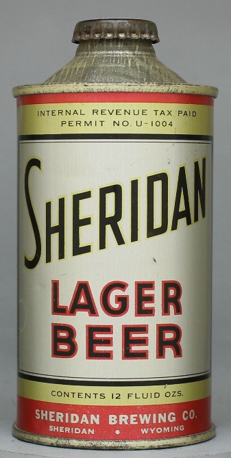 Sheridan Lager Beer Cone Top Can