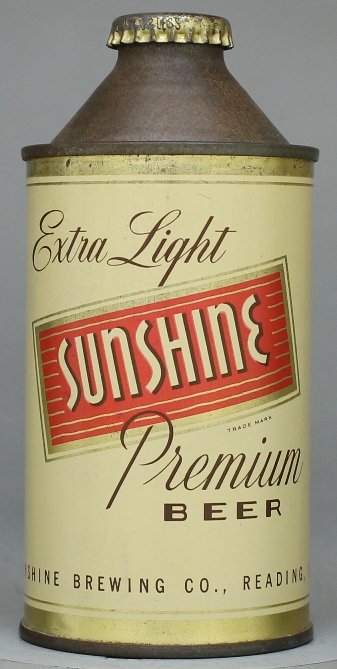Sunshine Extra Light Premium Beer Cone Top Can