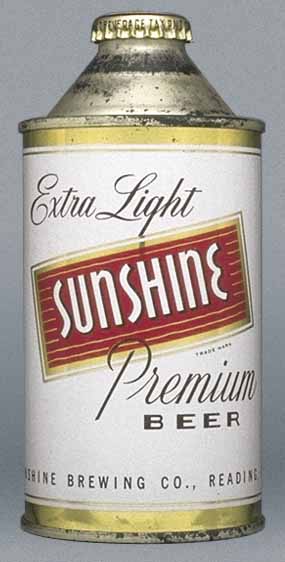 Sunshine Extra Light Premium Beer Cone Top Can