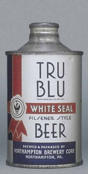 Tru Blu White Seal Pilsener Beer Cone Top Can