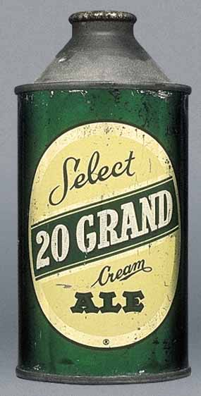 Twenty Grand Select Cream Ale Cone Top Can