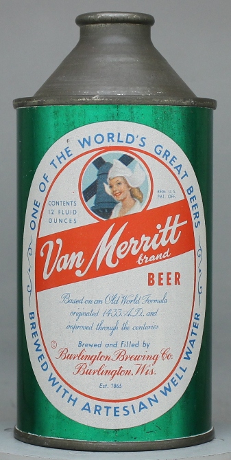 Van Merritt Brand Beer Cone Top Can