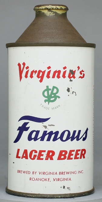 Virginia's Famous Lager Beer Cone Top Can