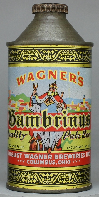 Wagner's Gambrinus Pale Beer Cone Top Can