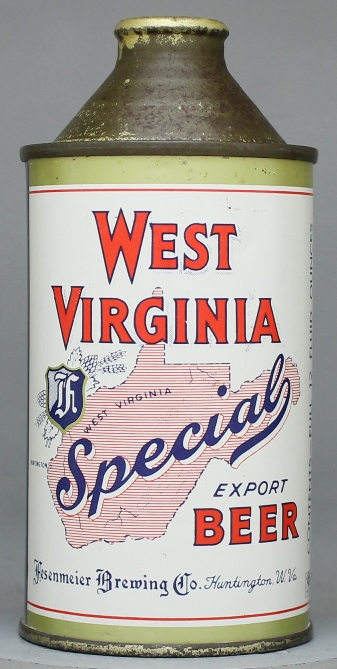 West Virginia Special Export Beer Cone Top Can