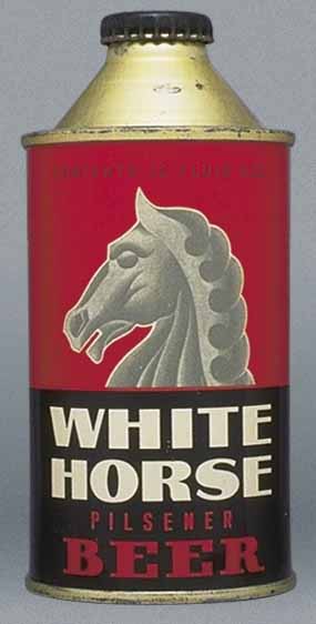 White Horse Pilsener Beer Cone Top Can
