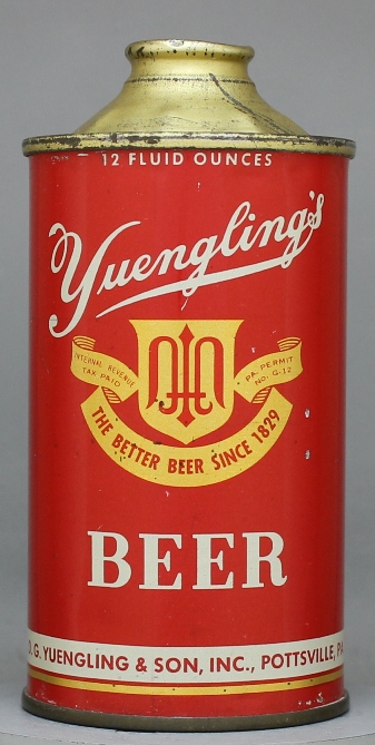 Yuengling's Beer Cone Top Can