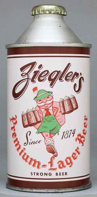 Ziegler's Premium Lager Beer Cone Top Can