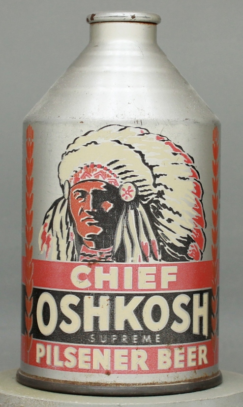 Chief Oshkosh Pilsener Beer Crowntainer