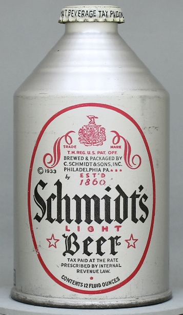Schmidt's Light Beer Crowntainer