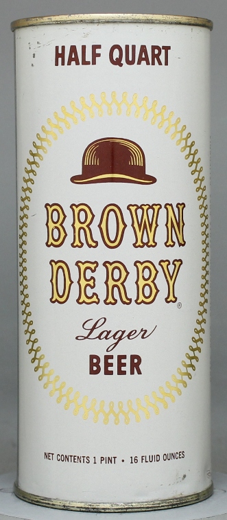 Brown Derby Lager Beer Pint Can