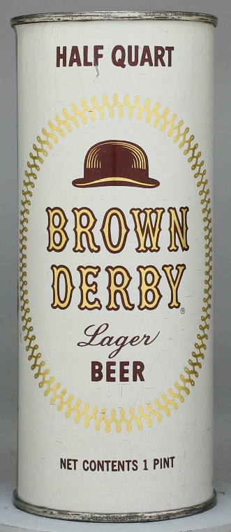 Brown Derby Lager Beer Pint Can