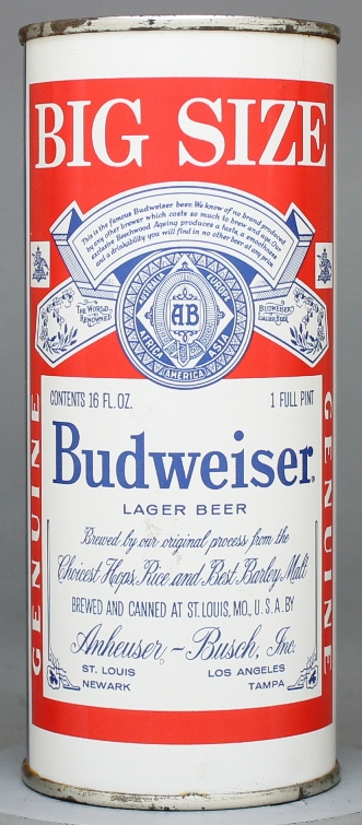 Budweiser Lager Beer Pint Can