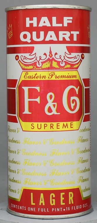 F & G Eastern Premium Lager Beer Pint Can