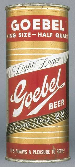 Goebel Lt. Lager Pri. St. 22 Beer Pint Can