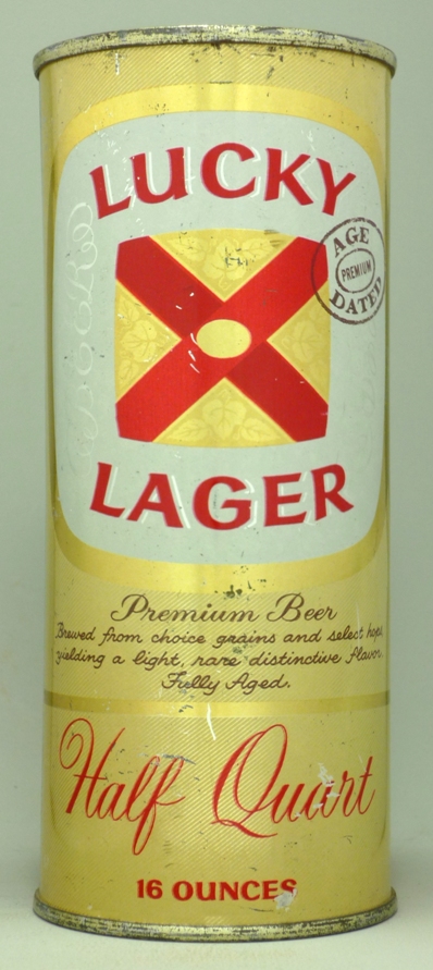 Lucky Lager Premium Beer Pint Can
