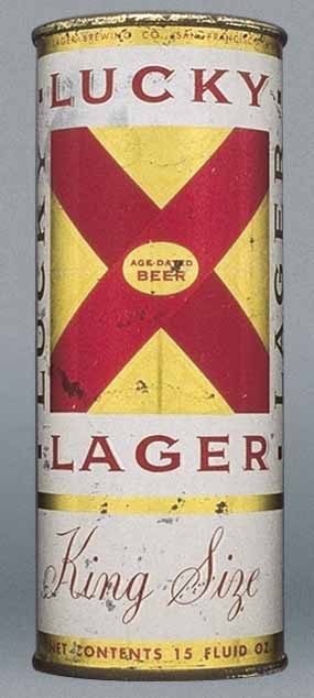 Lucky Lager Beer Pint Can