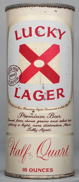 Lucky Lager Age For Flavor Beer Pint Can