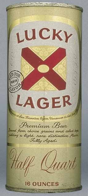 Lucky Lager Age For Flavor Beer Pint Can