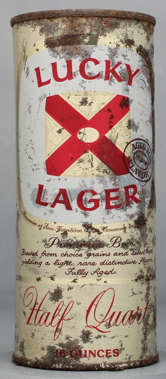 Lucky Lager Aged For Flavor Beer Pint Can
