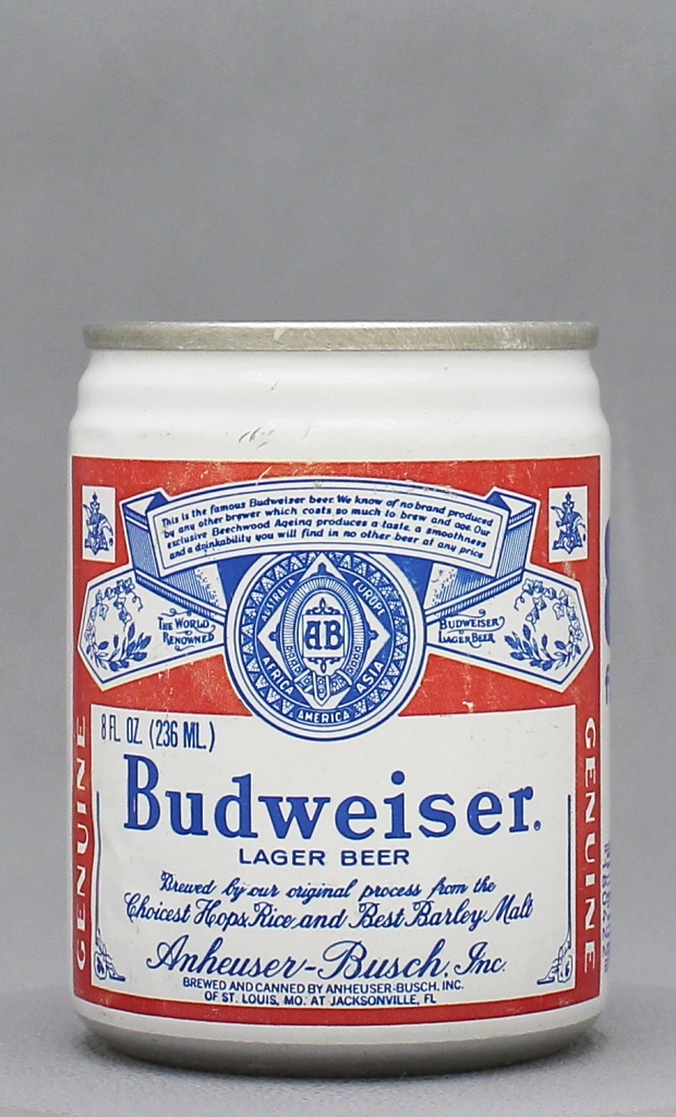 Budweiser Lager Beer 8 Oz Tab Top Can