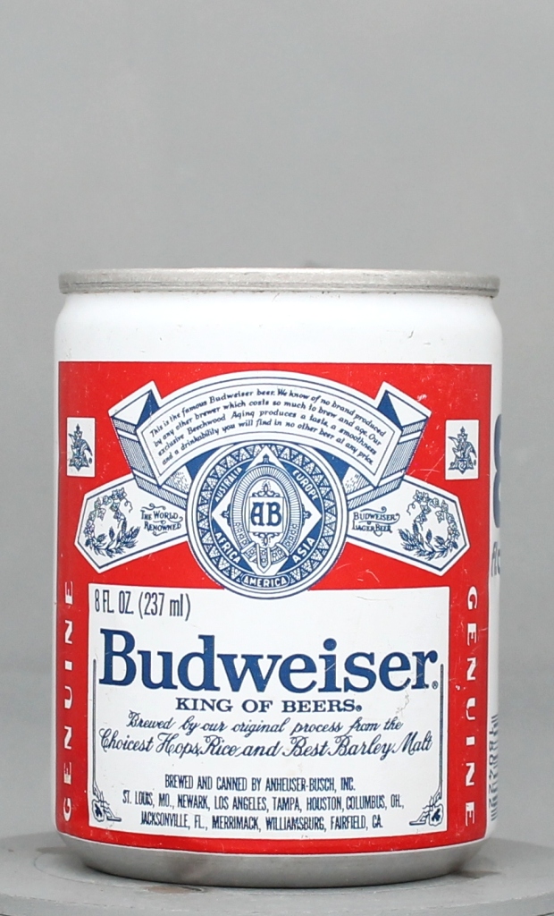 Budweiser King Of Beers Beer 8 Oz Tab Top Can