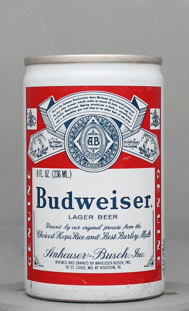 Budweiser Lager Beer 8 Oz Tab Top Can