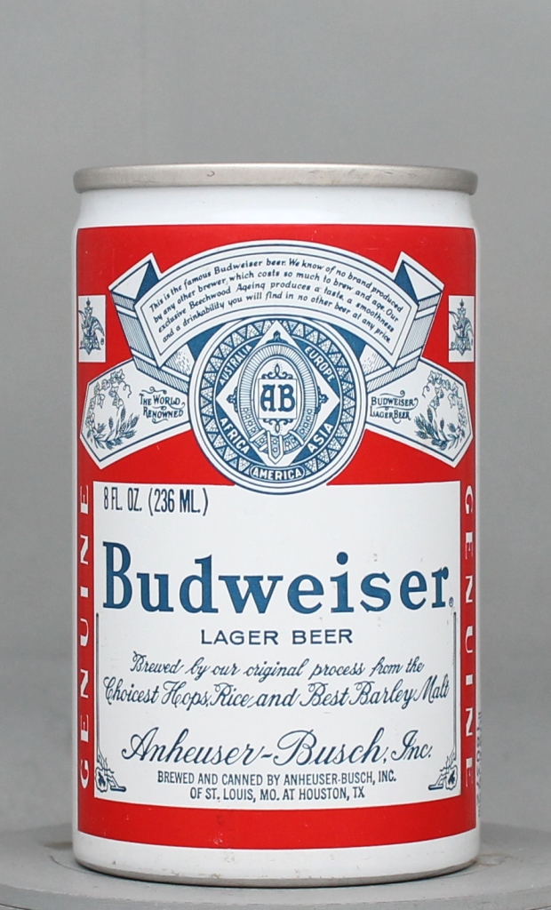 Budweiser Lager Beer 8 Oz Tab Top Can