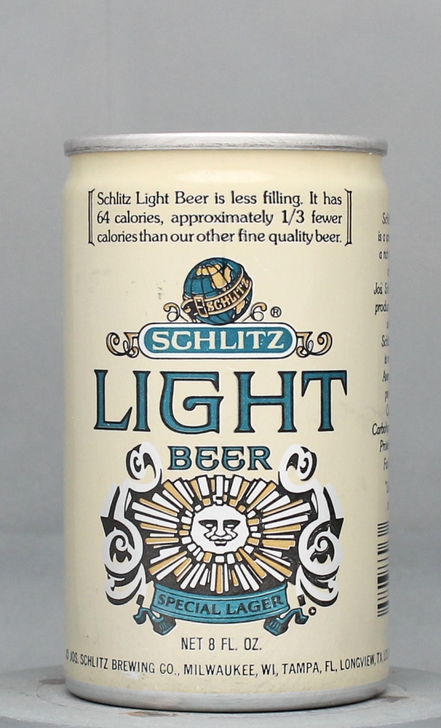 Schlitz Light Special Lager Beer 8 Oz Tab Top Can