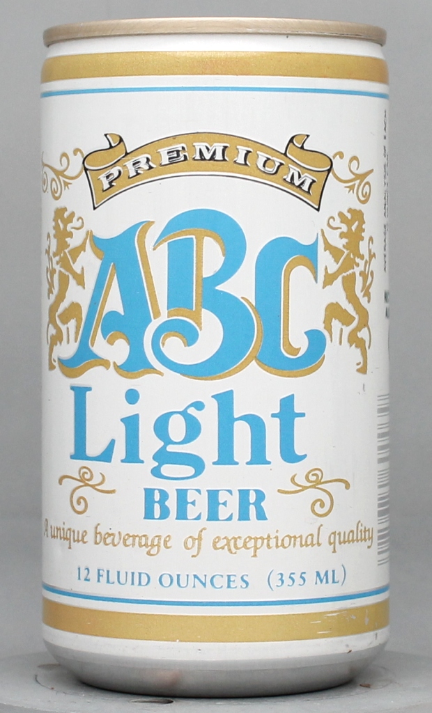 ABC Premium Light Beer 12 Oz Tab/Stay Top Can