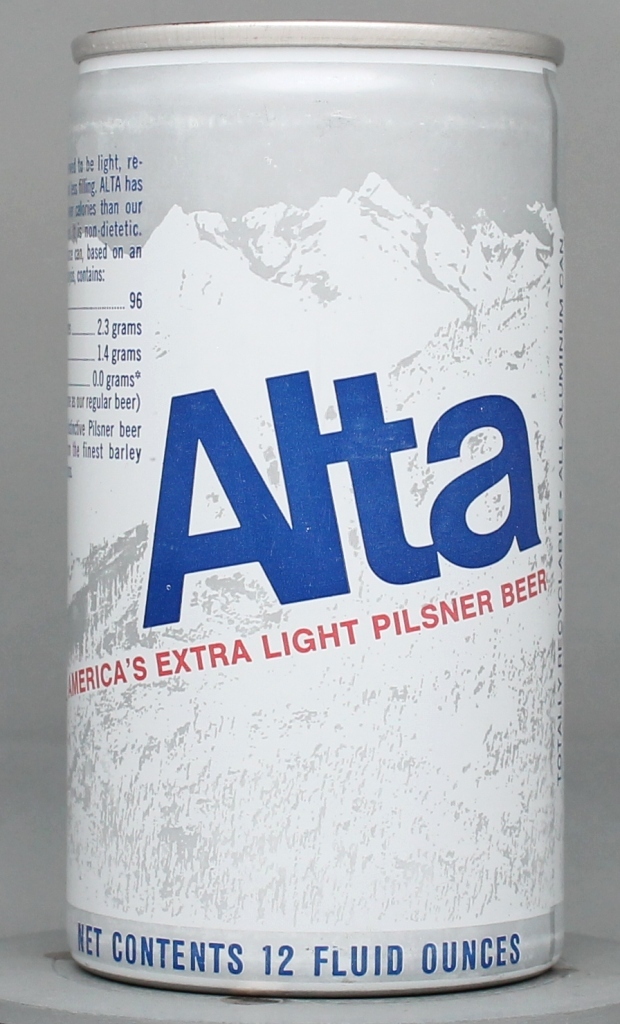 Alta Extra Light Pilsener Beer 12 Oz Tab Top Can