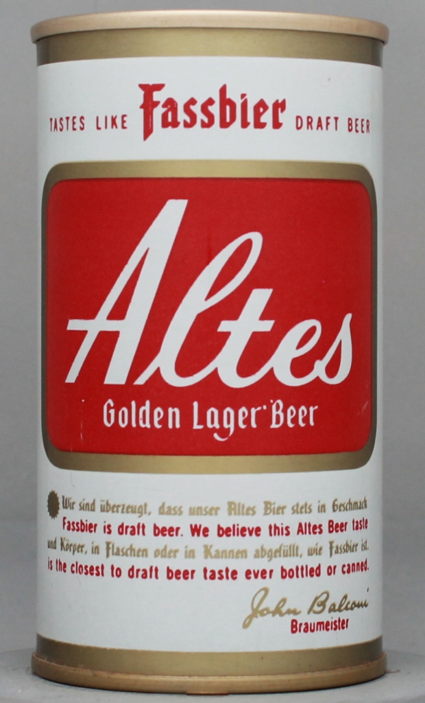 Altes Golden Lager Beer 12 Oz Tab Top Can