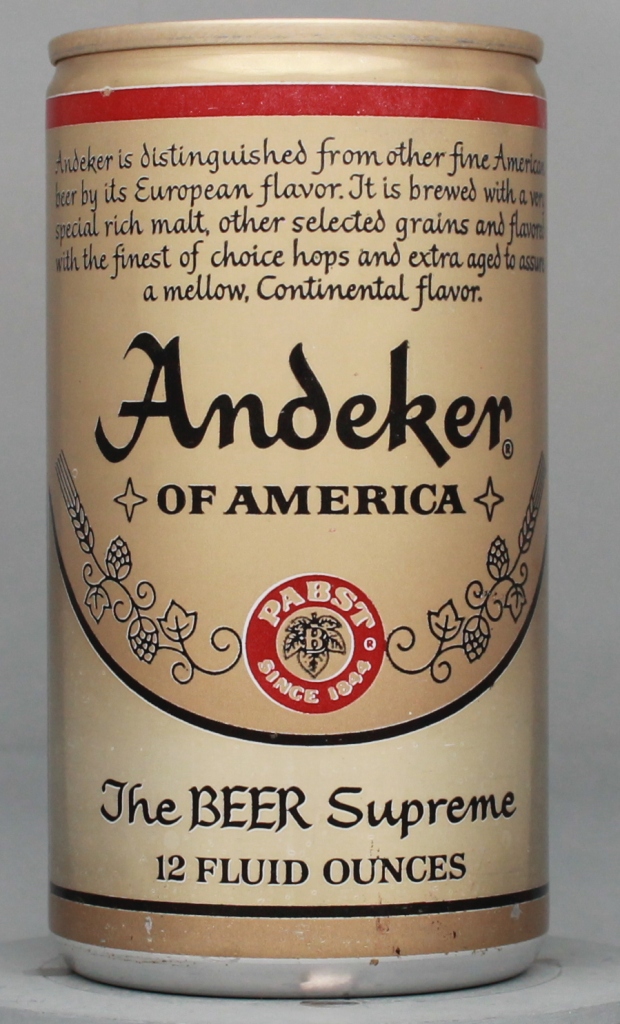 Andeker Of America Beer 12 Oz Tab Top Can