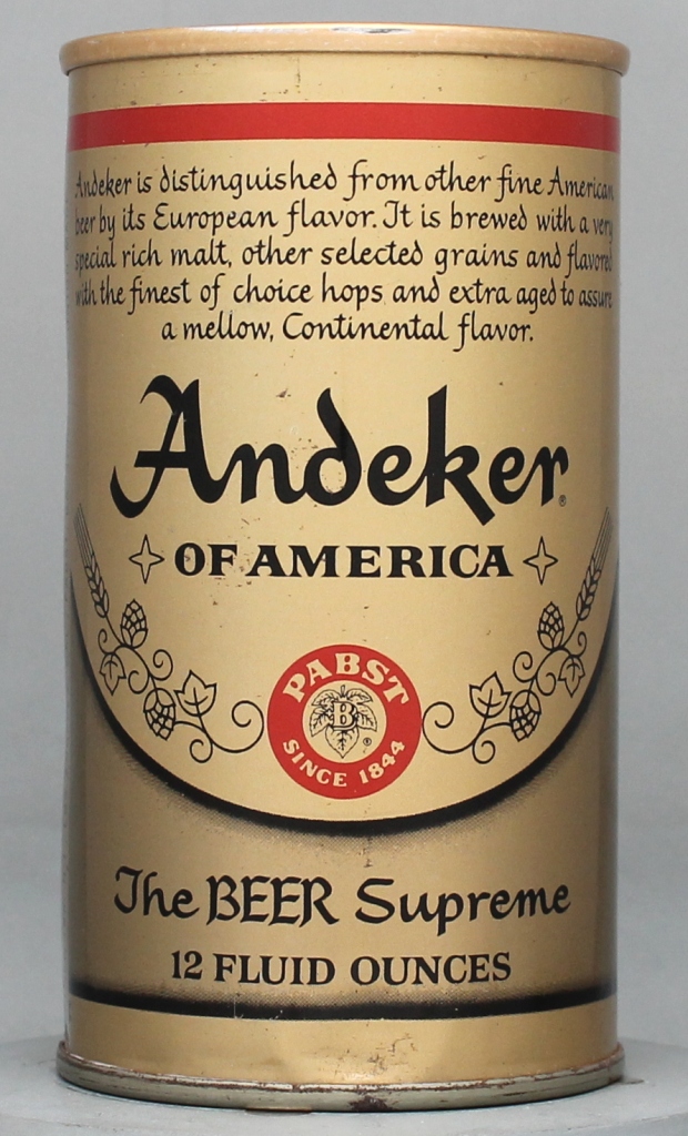 Andeker Of America Beer 12 Oz Tab Top Can