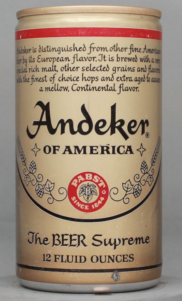 Andeker Of America Beer 12 Oz Tab Top Can
