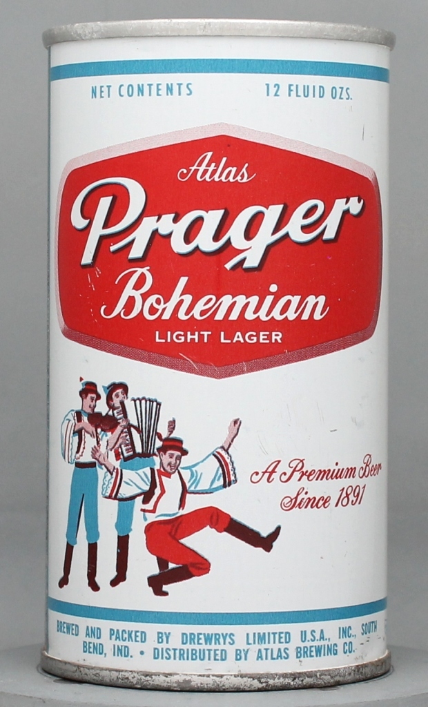 Atlas Prager Bohemian Light Lager Beer 12 Oz Tab Top Can