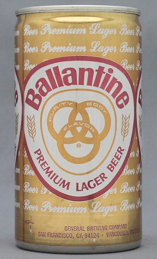 Ballentine Premium Lager Beer 12 Oz Tab Top Can