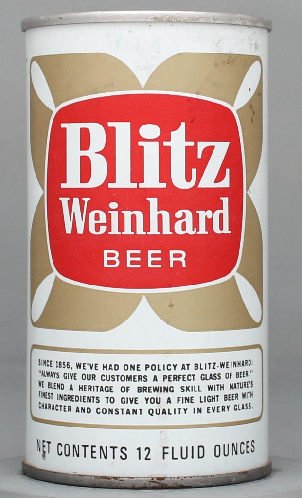 Blitz Weinhard Beer 12 Oz Tab Top Can