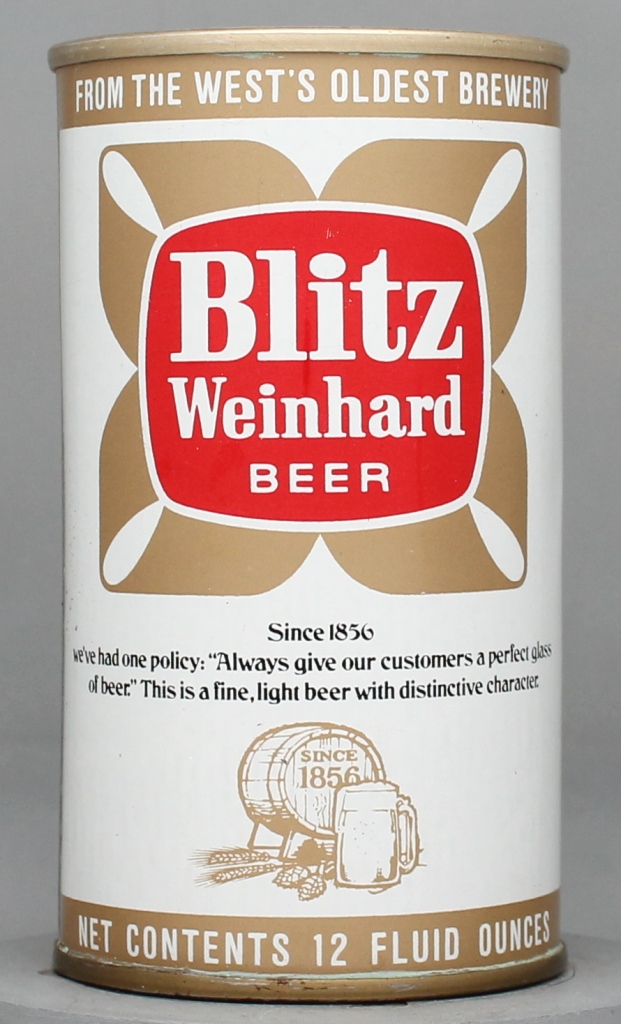 Blitz Weinhard Beer 12 Oz Tab Top Can