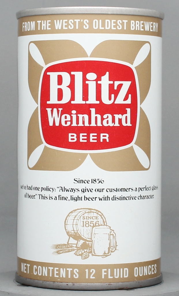Blitz Weinhard Beer 12 Oz Tab Top Can