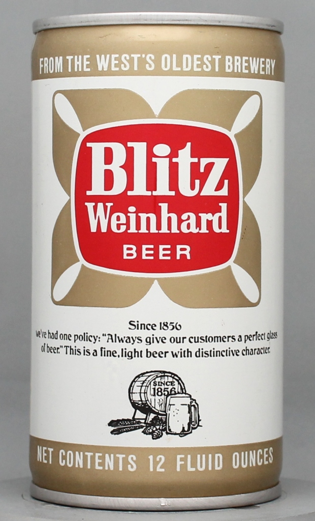 Blitz Weinhard Beer 12 Oz Tab Top Can