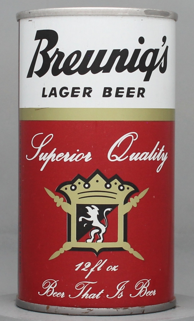 Breunig's Lager Beer 12 Oz Tab Top Can